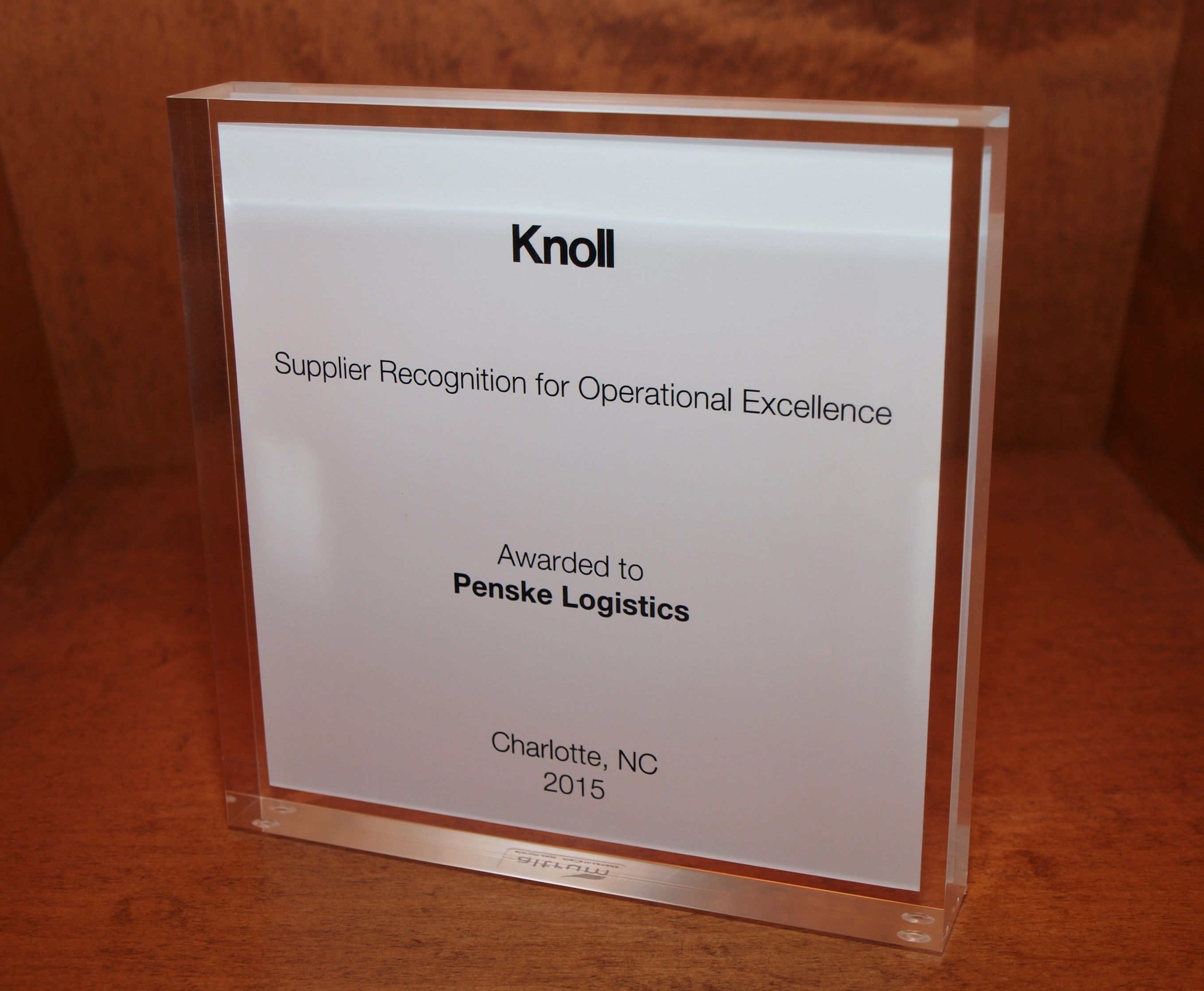 Penske Logistics Given Operational Excellence Award by Knoll, Inc.
