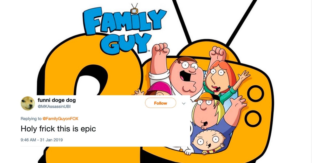 Seth MacFarlane Tweets In Honor Of 'Family Guy's' 20th Anniversary And Fans Are Responding With Their Favorite Memories