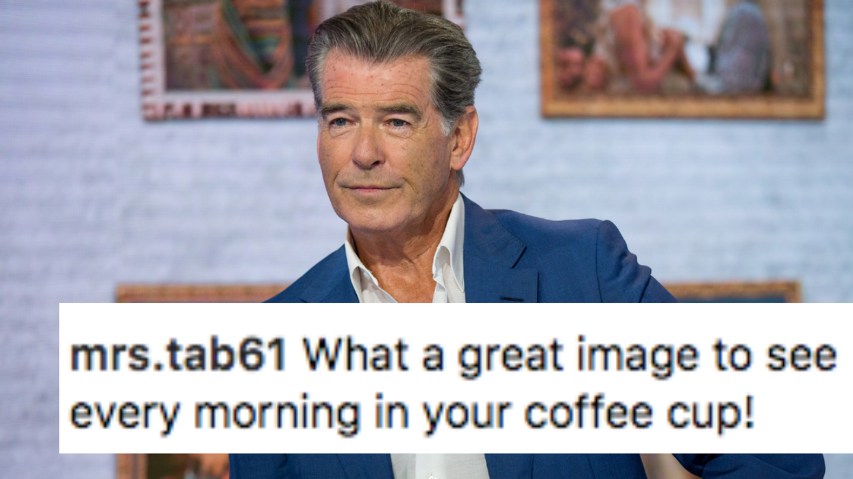 We Never Knew How Much We Needed To Watch Pierce Brosnan Stir A Latte Of His Own Face Until Now