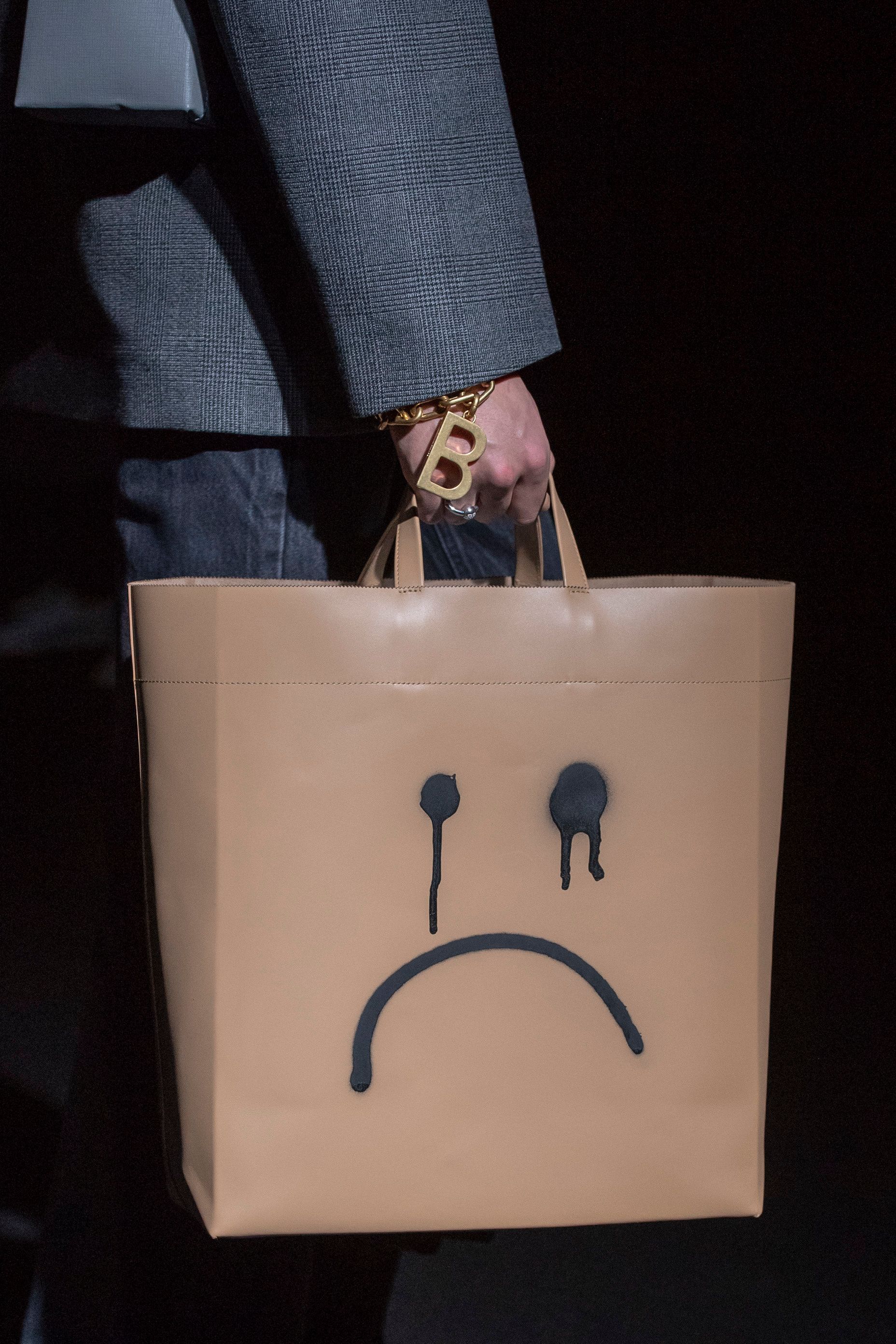 Balenciaga smiley face store bag