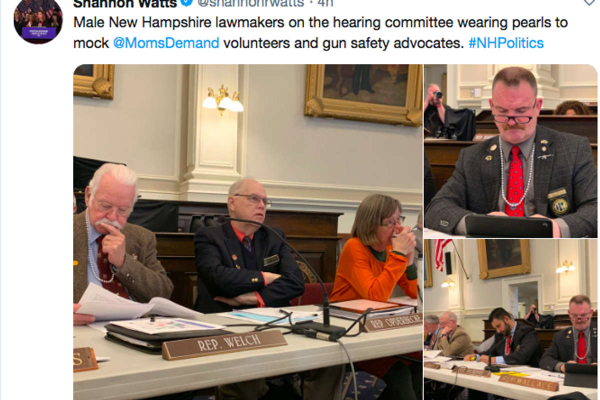 N.H. Men Don Pearls To Show Moms Who Oppose Gun Murders Are Stupid And Dumb