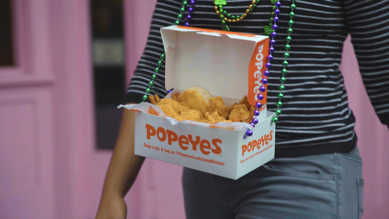 Popeyes is selling fried chicken boxes you can wear for Mardi Gras