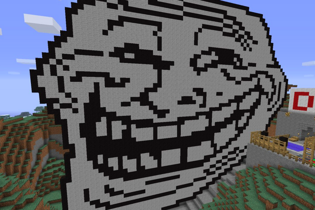 troll face meme minecraft