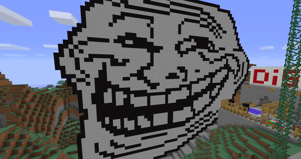 Internet troll Trollface Pixel art, sad face, face, text, aesthetics png