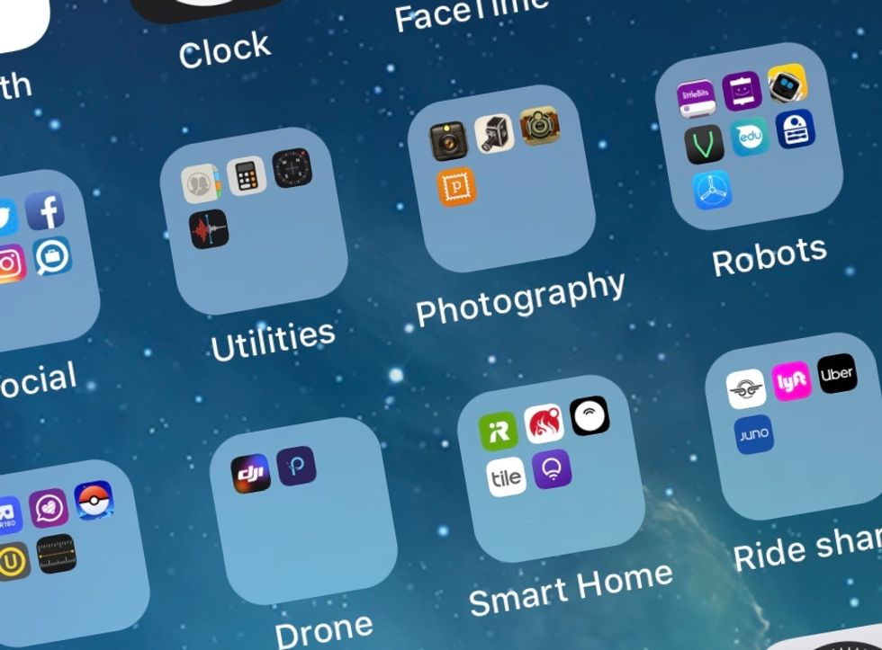 Photo of smartphone apps in a folder