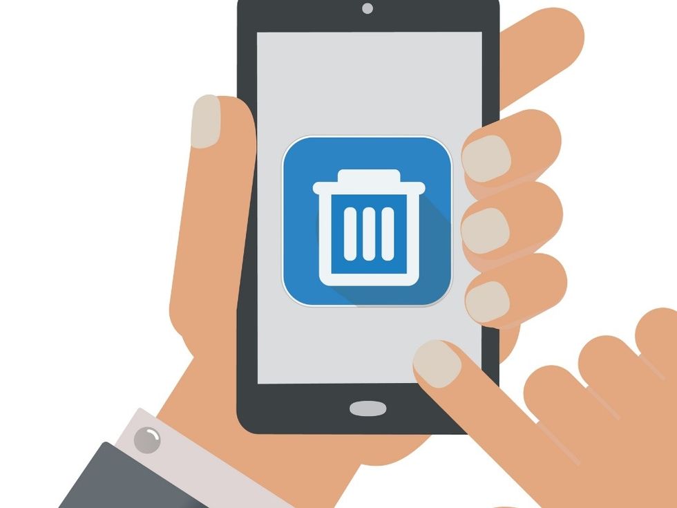 Illustration of a smartphone app being deleted to help you organize your connected life