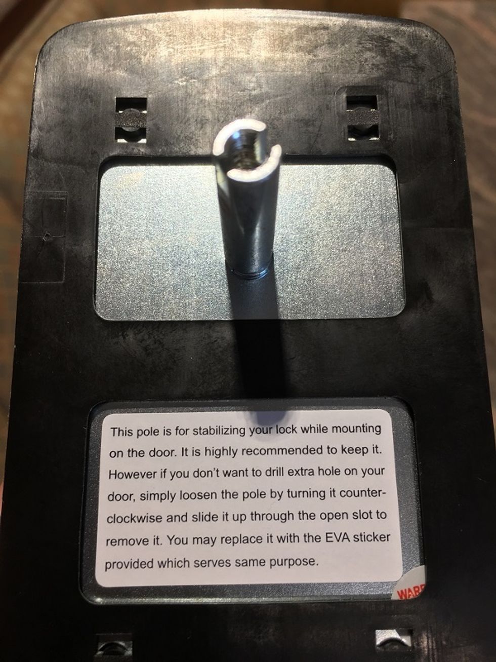 photo of the backside of lockly smart lock