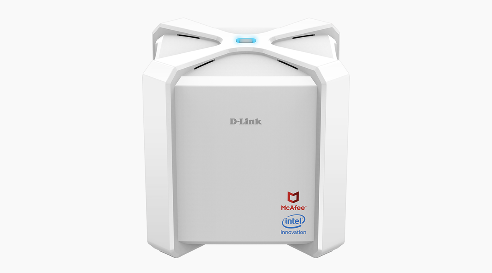 Product image of the D-Link AC2600 router with McAfee