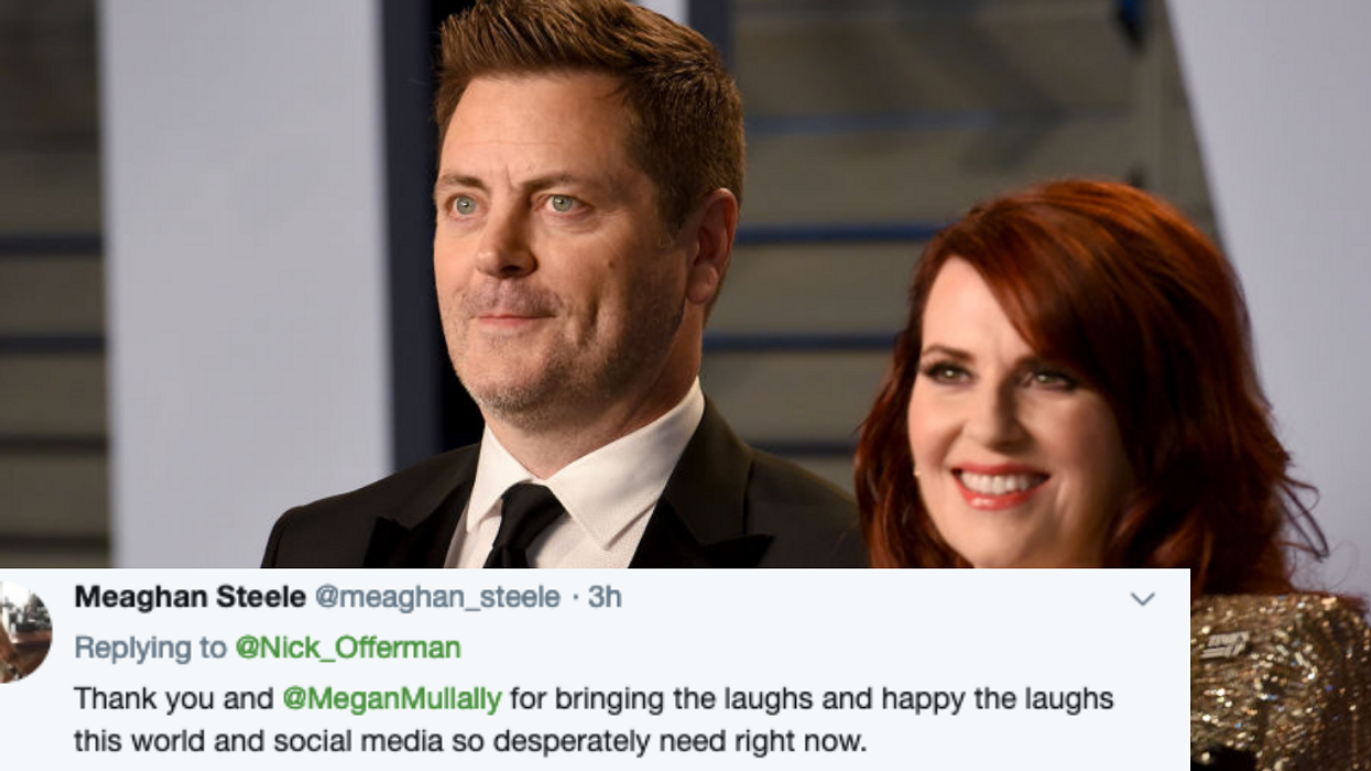 This Hilarious Interaction Between Nick Offerman And Megan Mullally Is Pure #CoupleGoals