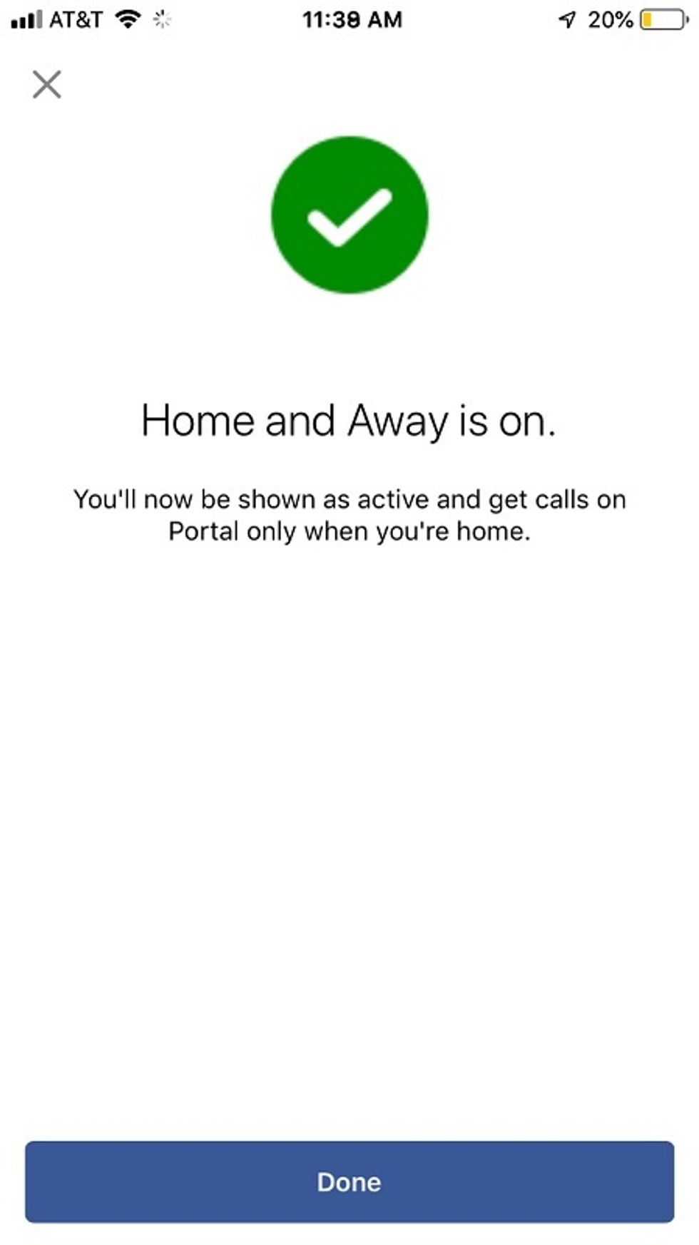A screenshot of Facebook portal app