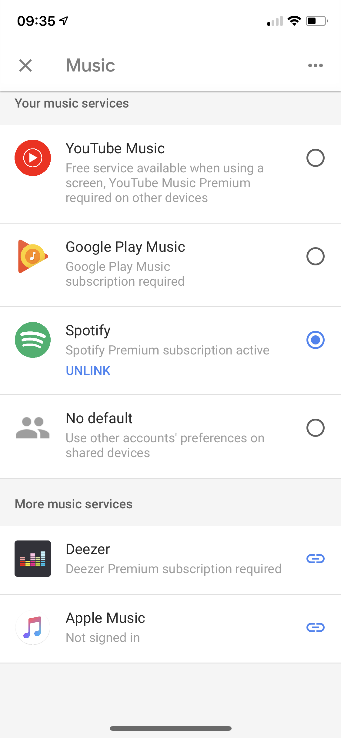 best music subscription for google home