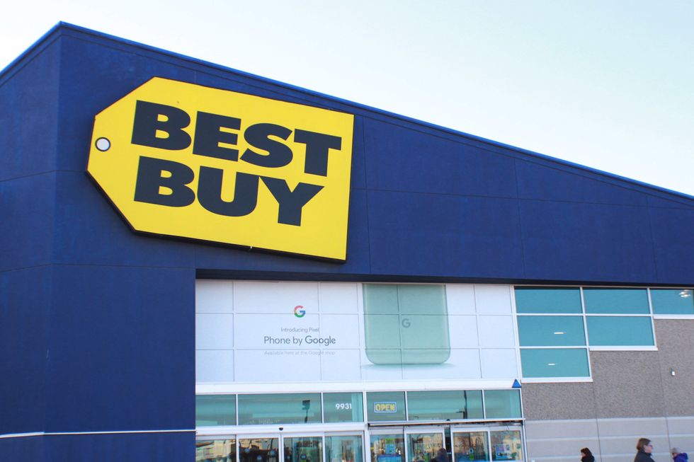 A photo of a Best Buy, which has physical shops, so you can take a look, in person, at smart devices before buying