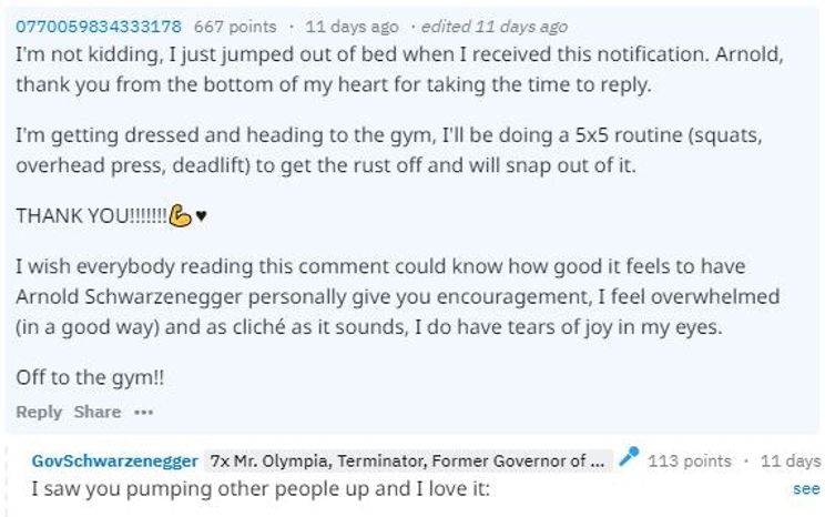 Arnold Schwarzenegger S Caring Response To A Depressed Fan Is A Beautiful Thing To Read Upworthy