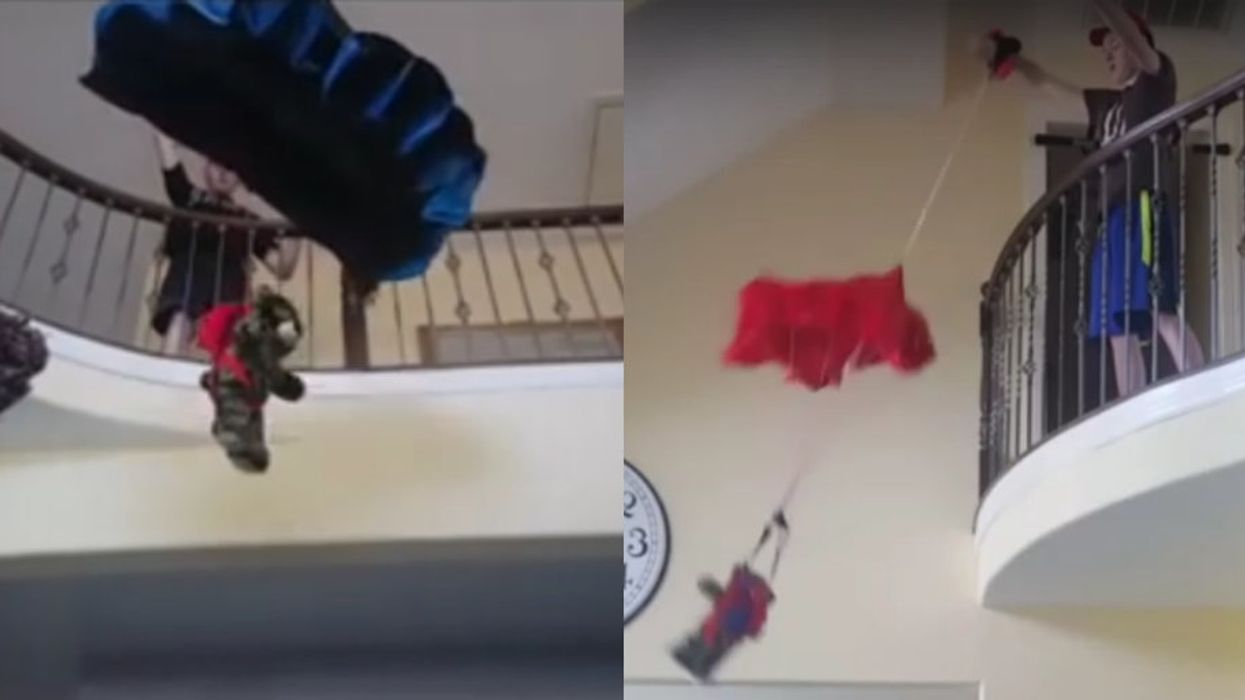 Kid Creates Impressive Parachutes And Tests Them Out Using His Teddy Bears In Viral Video