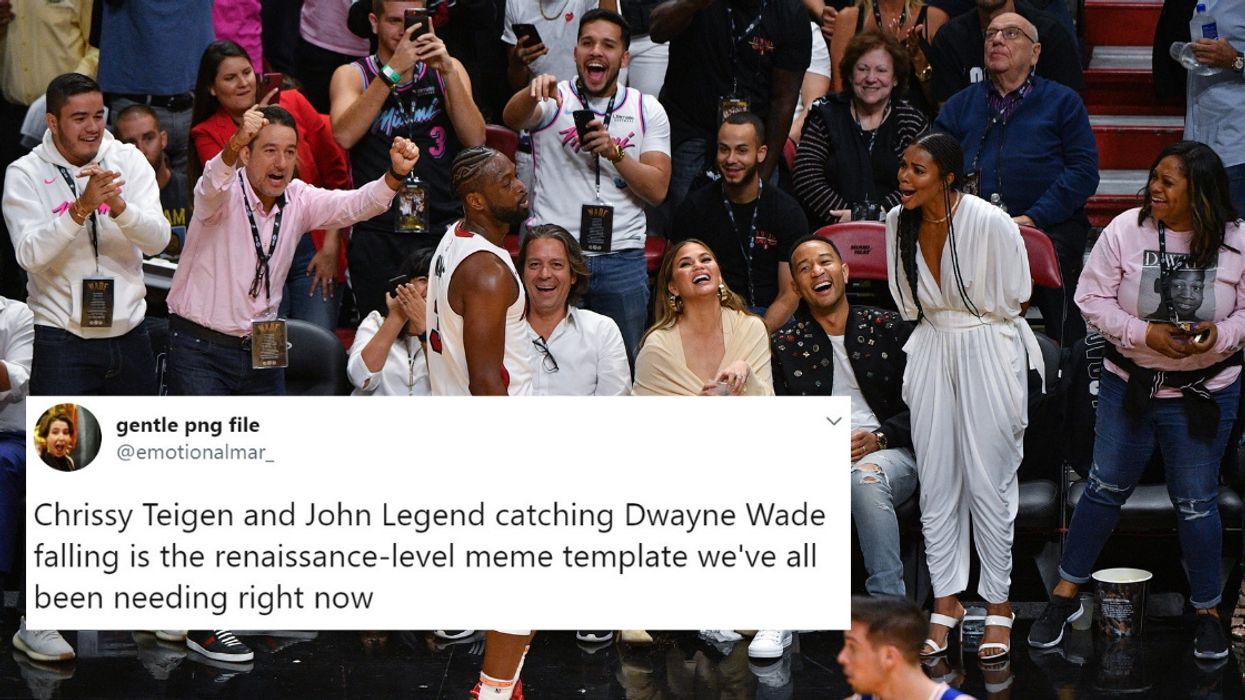 NBA Star Dwayne Wade Crashing Into Chrissy Teigen And John Legend Is An Epic Meme For The Ages