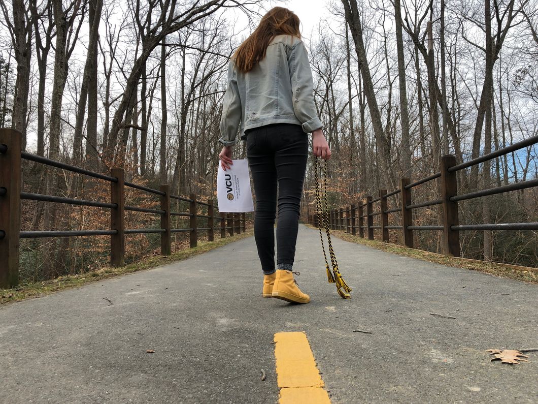 woman road walking forest hike