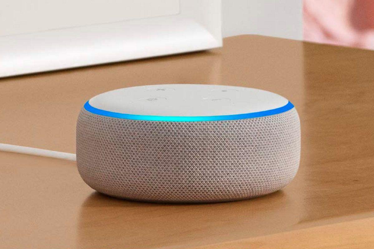 Photo of a 2018 Amazon Echo Dot smart speaker