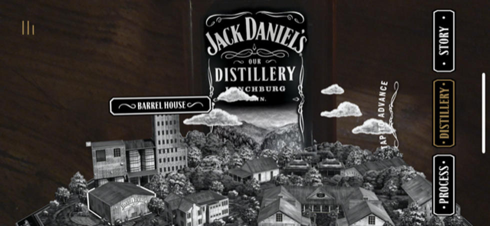 A photo of the Jack Daniel's AR content in its new app