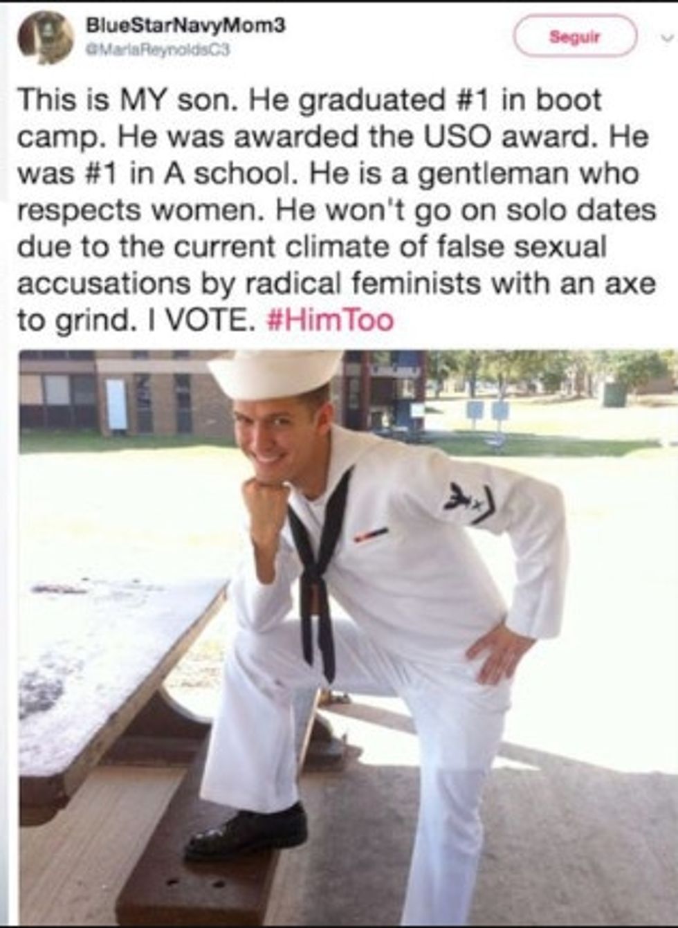 This vet surprised everyone after his Mom turned him into an accidental poster boy for the #HimToo movement.