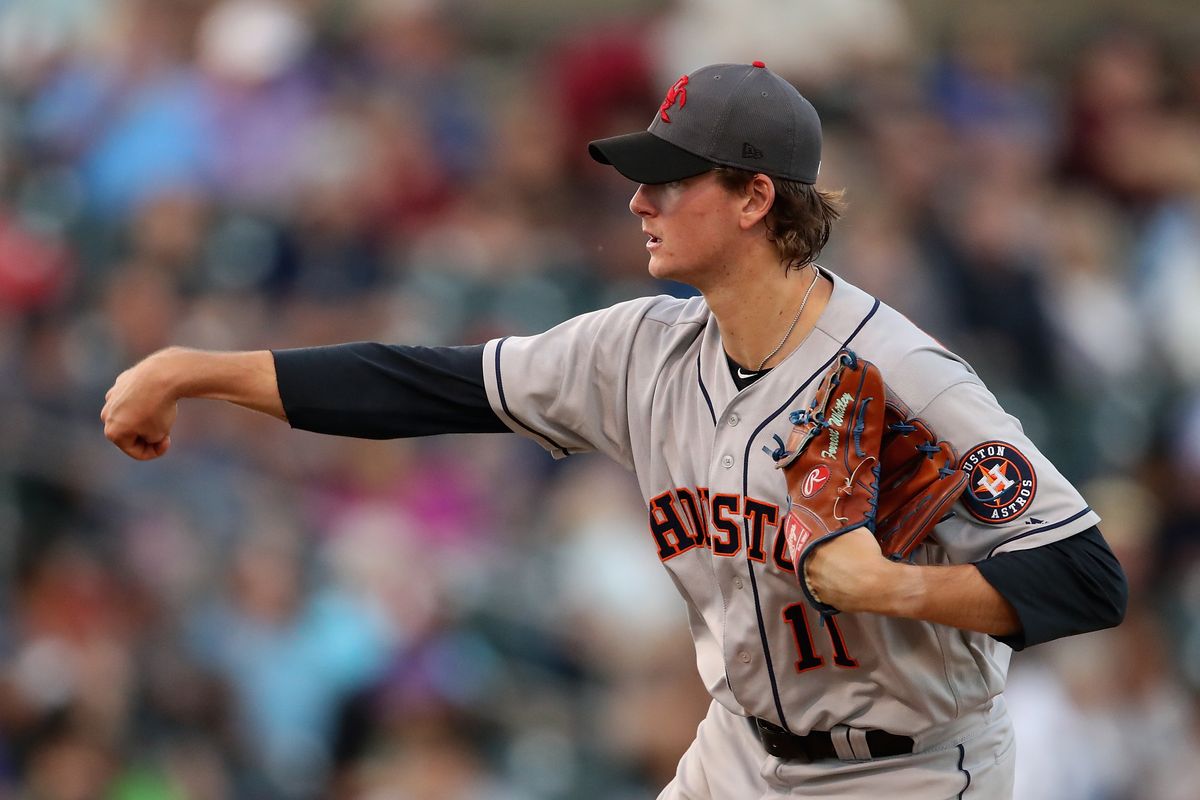 Astros star prospect Whitley knocked around early