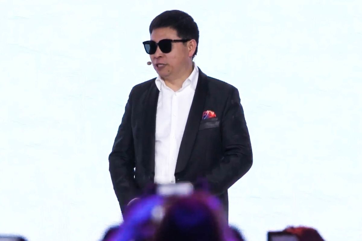 Photo of Huawei boss Richard Yu showing off new smart glasses