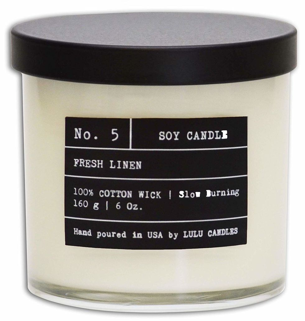 linen scent soy candle