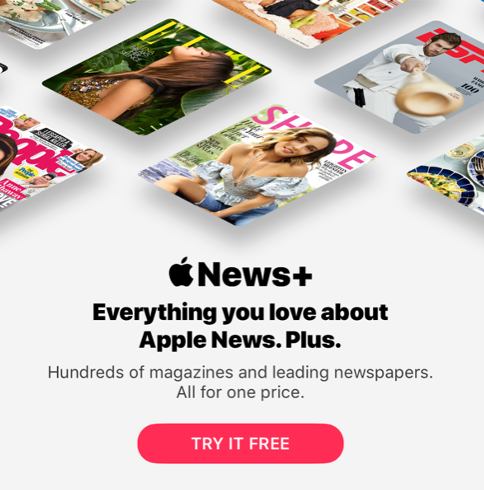 A photo showing the subscribe button for Apple News+ which comes with a 30-day free trial