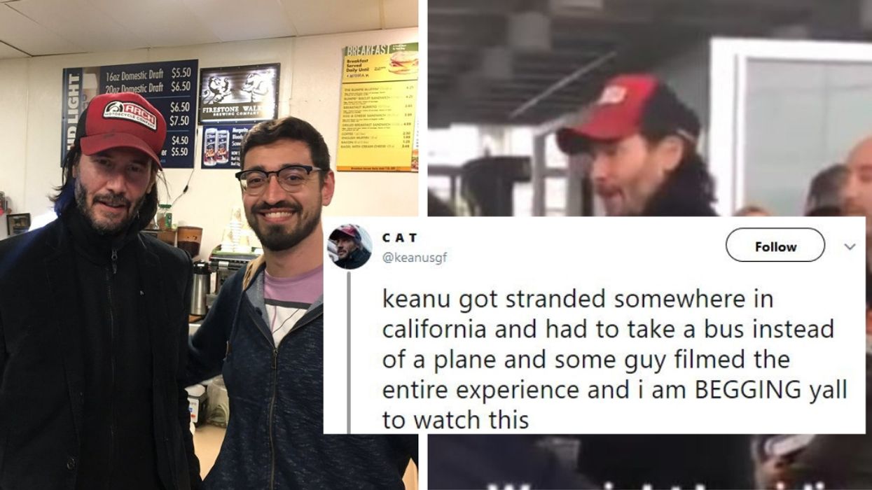 Keanu Reeves Leads Stranded Plane Passengers On An Epic Road Trip Because He's Too Good For This World