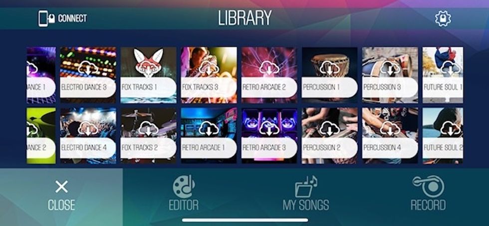 A photo of the Sphero Mix app, which lets you change the sounds played when you tap a color