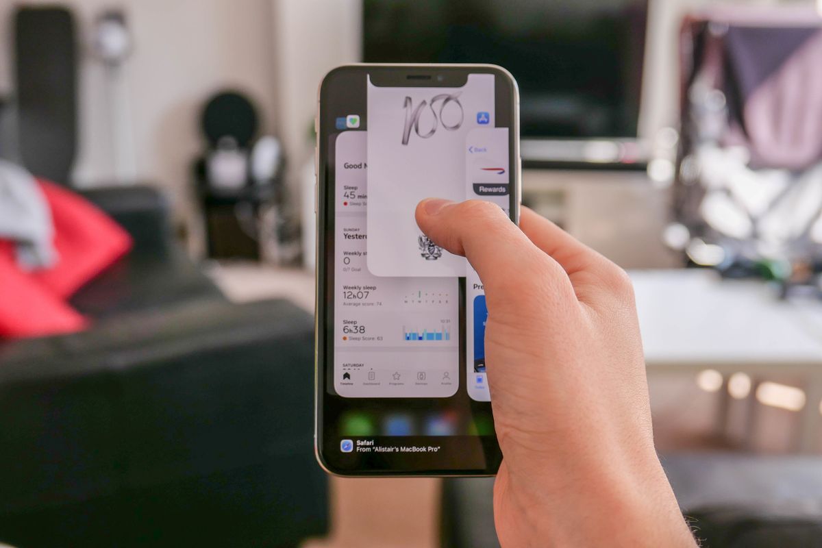 Photo of an application being force-closed on an iPhone X