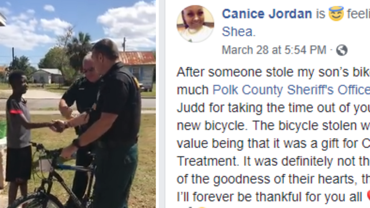Florida Sheriff's Office Surprises 13-Year-Old Cancer Survivor With New Bike After His Was Stolen