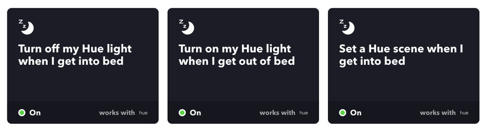 Screenshot of IFTTT applets for the Withings Sleep