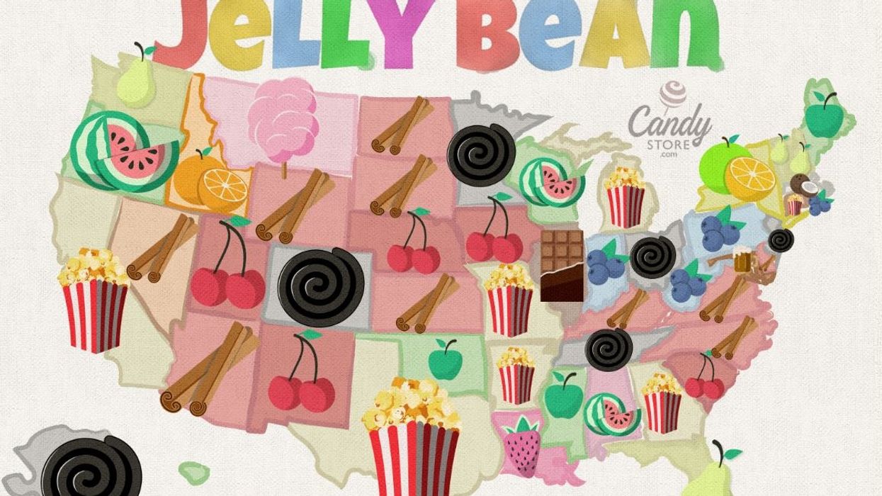 See which jelly bean flavor is most popular in each southern state