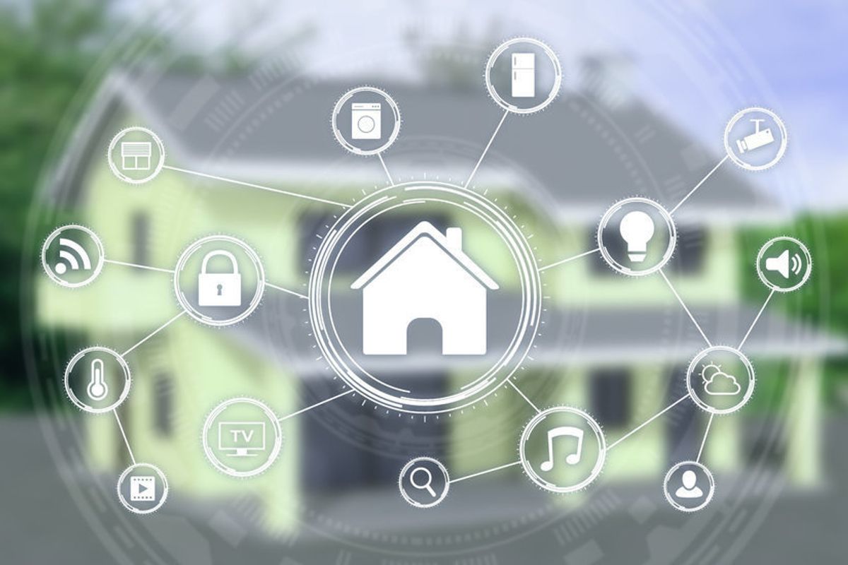 Image illustrating a smart home full of connected devices