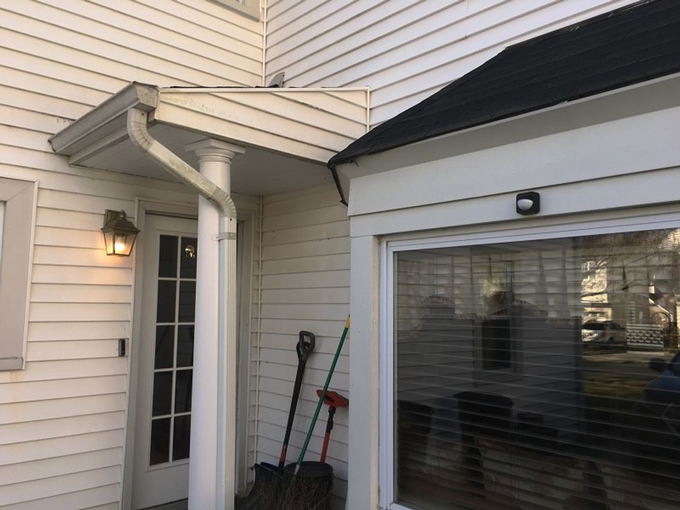 hue outdoor sensor on the side of the house