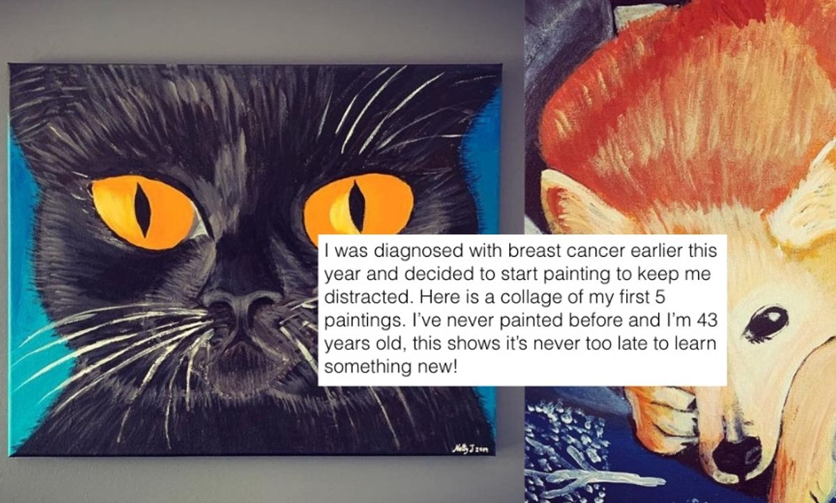 43-Year-Old Woman Takes Up Painting After Cancer Diagnosis—And Her Works Are Pretty Inspiring