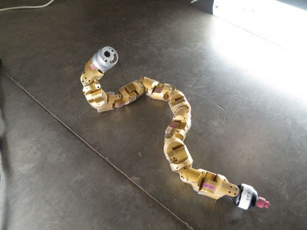 \u200bThis snake-like robot from Carnegie Mellon moved through earthquake rubble to search for survivors in Mexico City