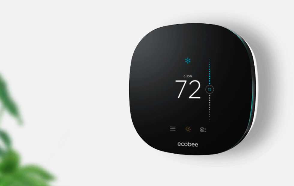 photo of ecobee3 lite smart thermostat on a wall