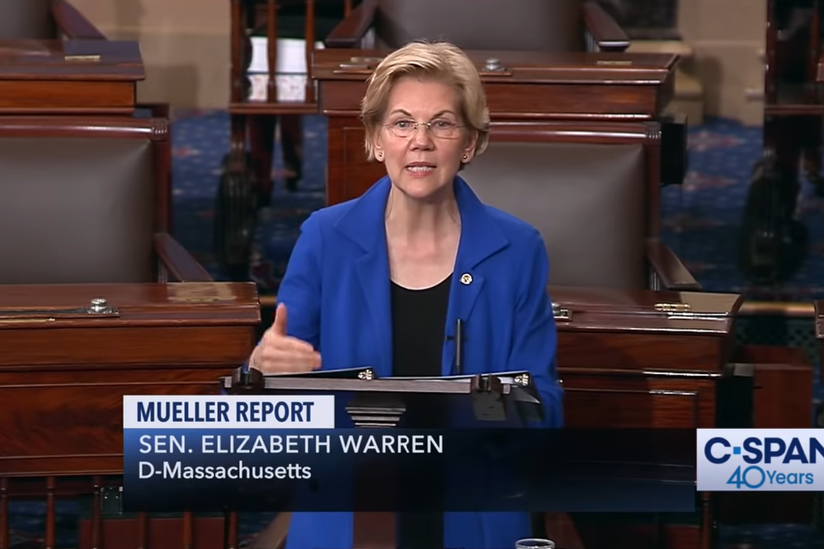 AND YET SHE PERSISTED In Reading Mueller Report Right To Mitch McConnell's Dumb Face
