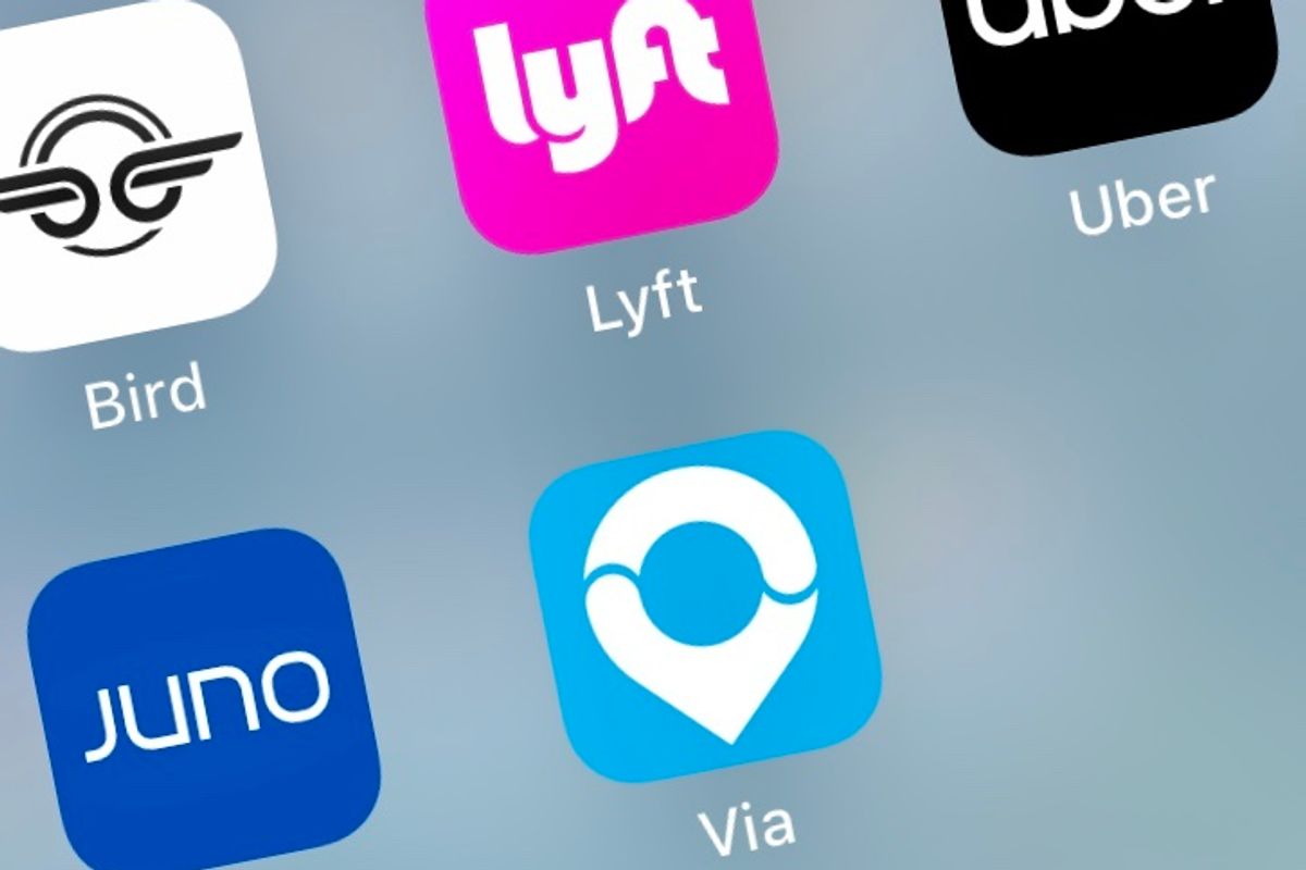 Try a competitor to one of the bigger ride-sharing companies such as Via or Juno, both of their apps pictured here.