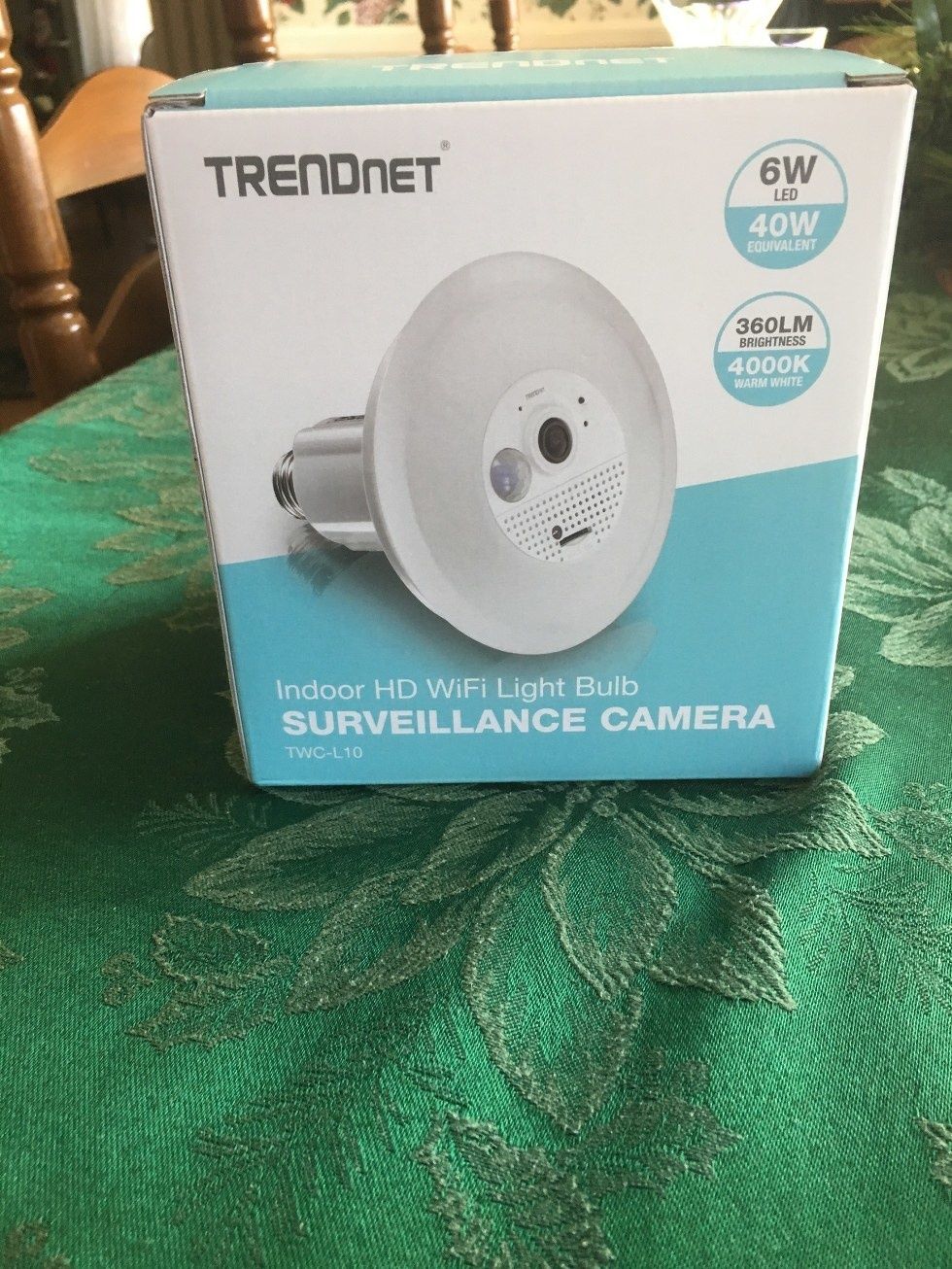 trendnet indoor hd wifi light bulb surveillance camera