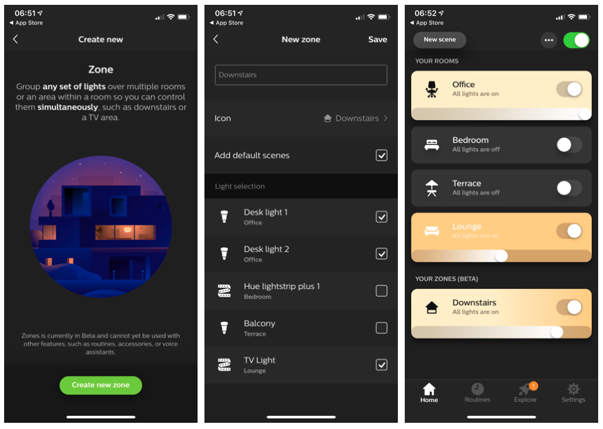 google home hue zones