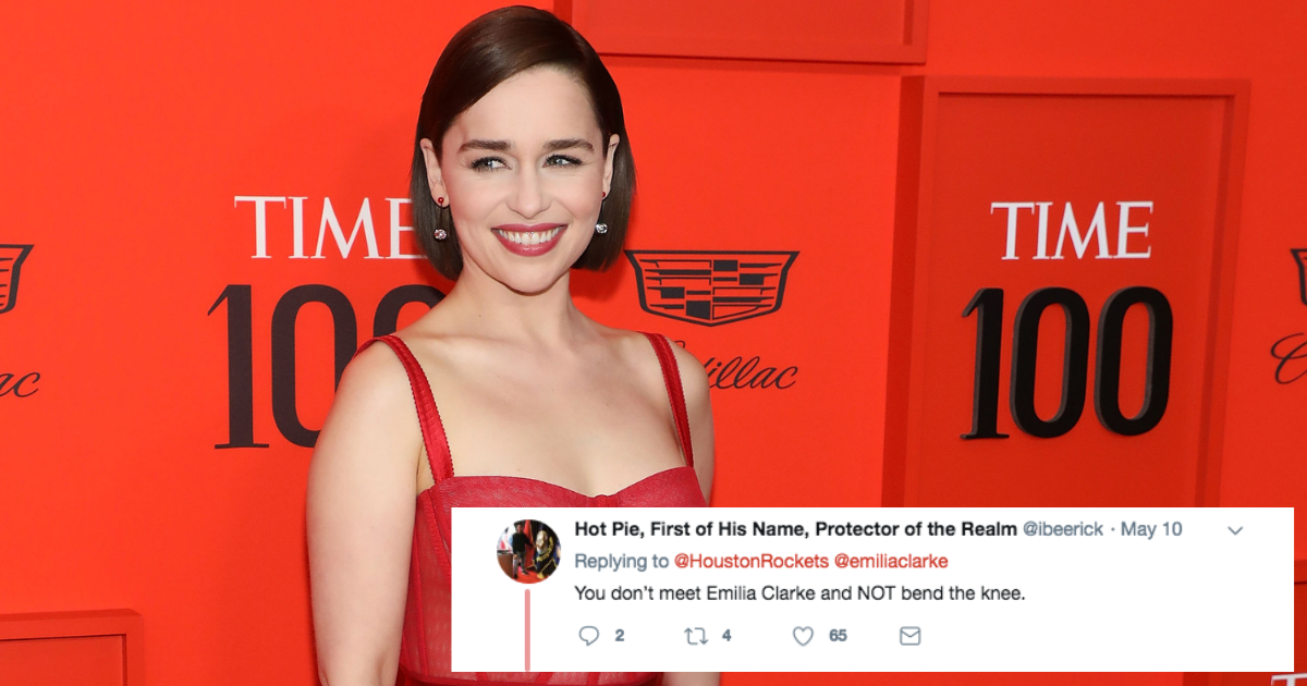 Emilia Clarke Got The Hilarious Royal Treatment At An NBA Playoffs Game In Houston