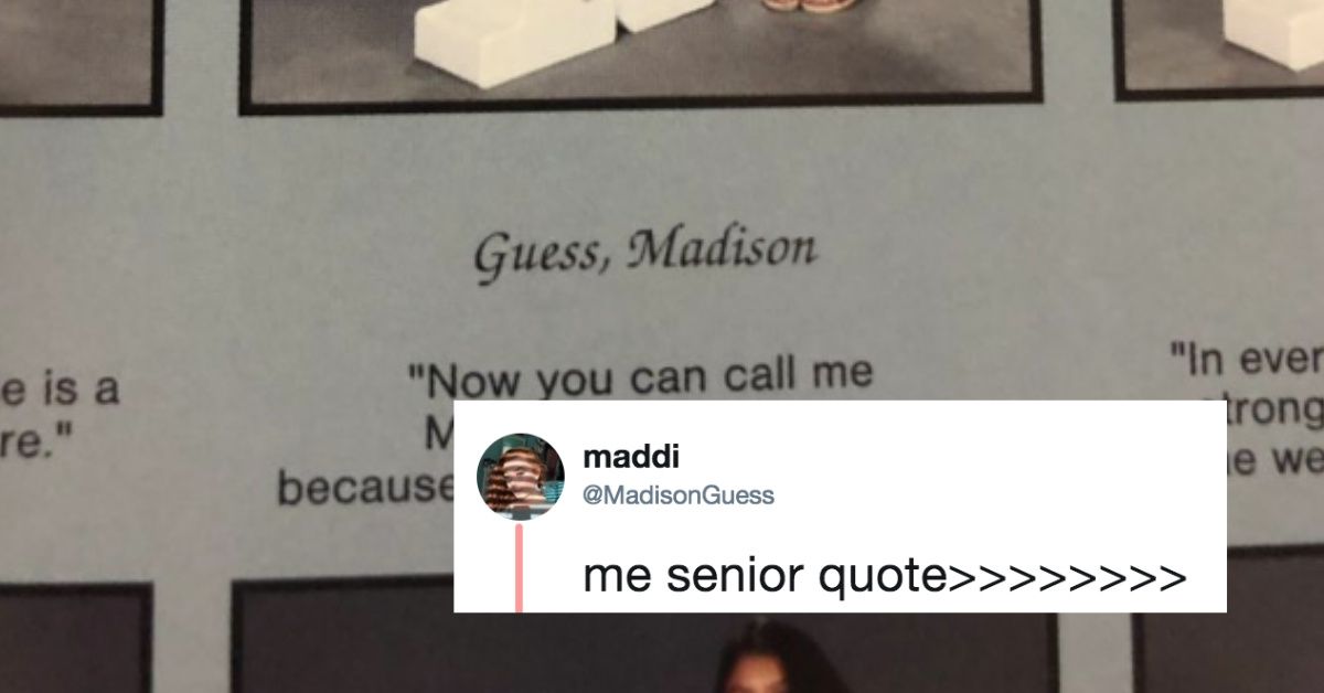 Student Goes Viral For Making A Hilarious Pun Out Of Her Own Name For Her Yearbook Quote