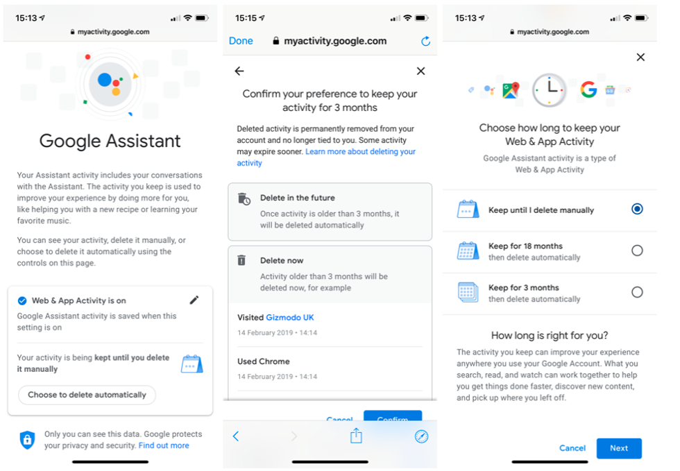 Automatica Google data deletion instructions