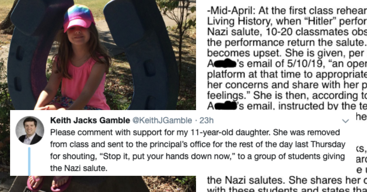 Tennessee School Responds After 11-Year-Old Girl Is Sent To The Principal's Office For Telling Classmates Not To Make Nazi Salute