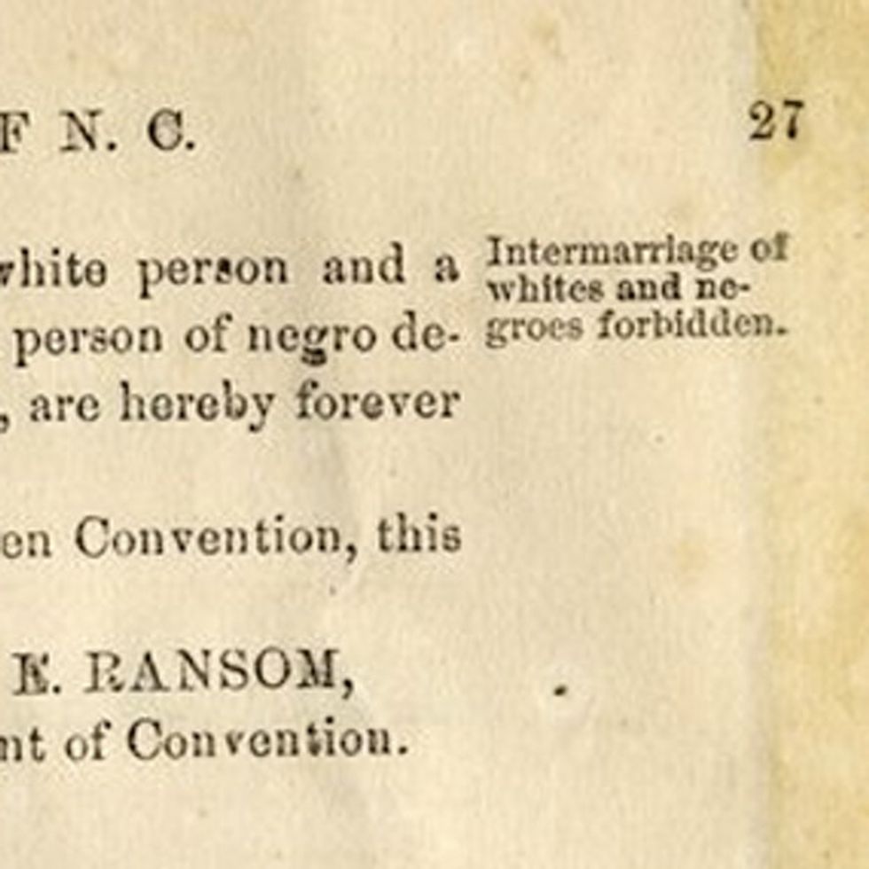 BREAKING: Last Time North Carolina Amended Their Constitution On Marriage, It Was To Ban Interracial Marriage