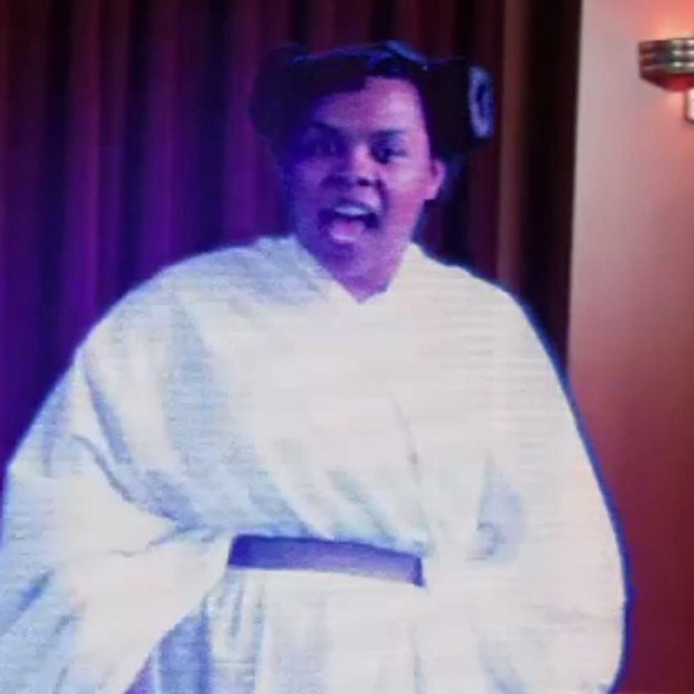 Black Holographic Rapping Princess Leia!