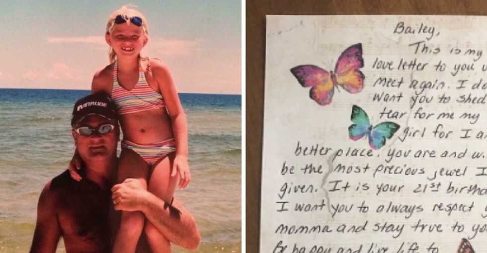 People are tearing up over this powerful letter a dying dad sent his daughter.