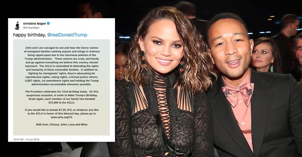 Chrissy Teigen wants to 'Make Trump's Birthday Great Again' — by shading him. Here's how.